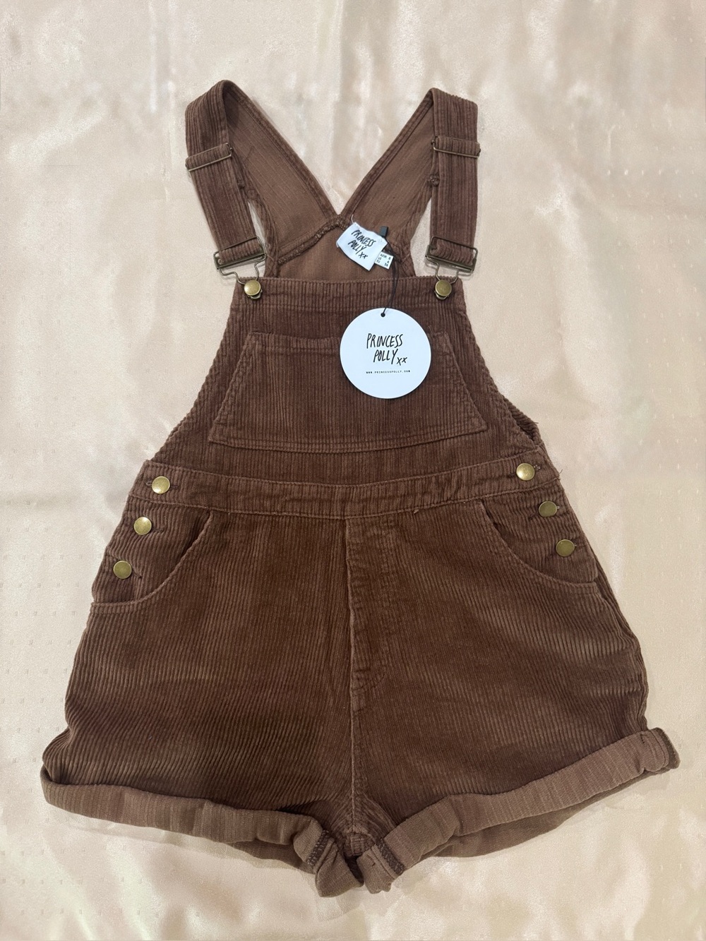 Princess Polly Brown Corduroy Kacey Overall NWT size 4